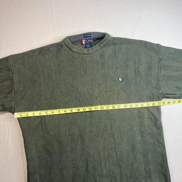 Vintage Chaps Ralph Lauren 80s/90s Chaps green crewneck sweater Size L - Picture 4 of 6